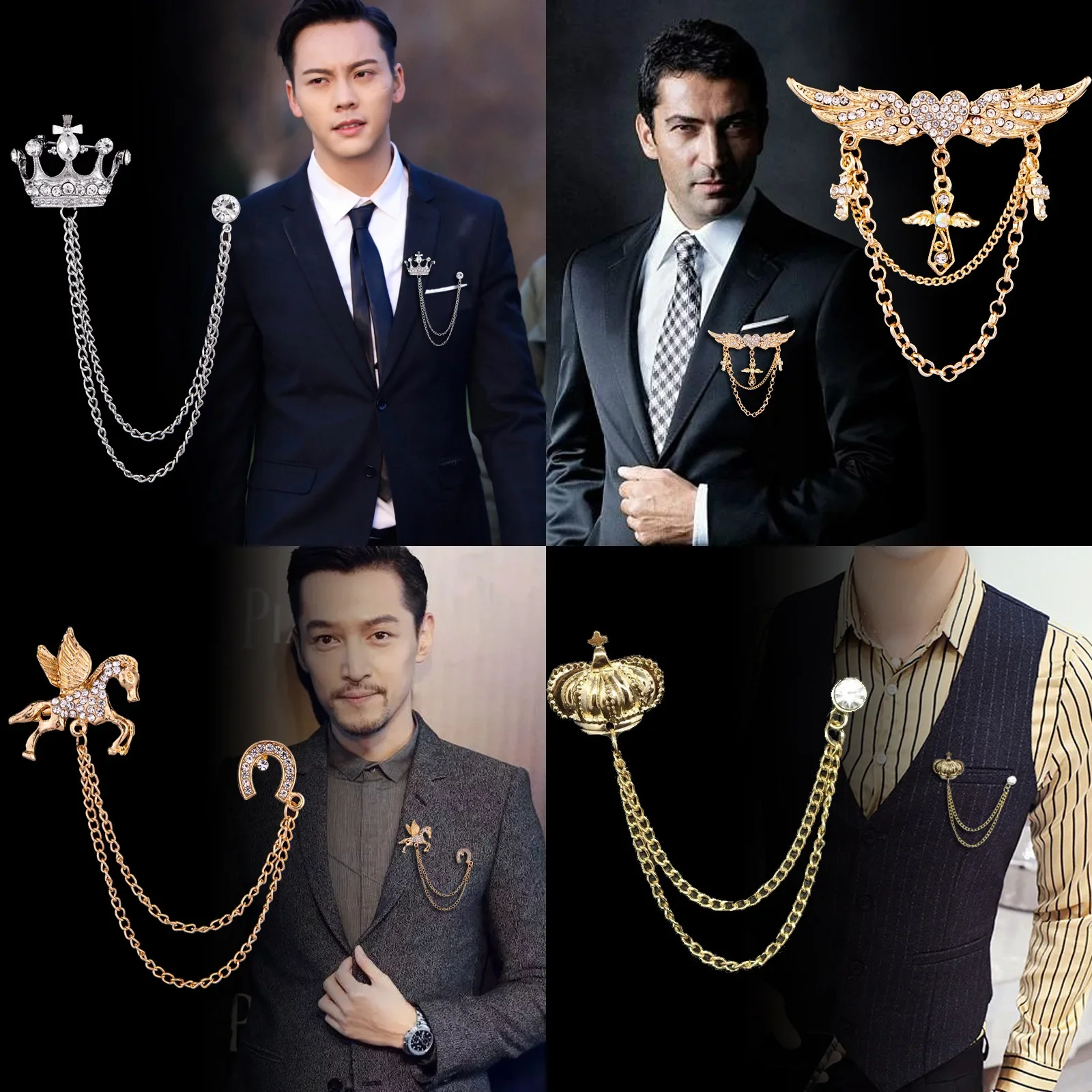 Vintage Fashion Style Female - Korean British Style Crown Bird Brooch