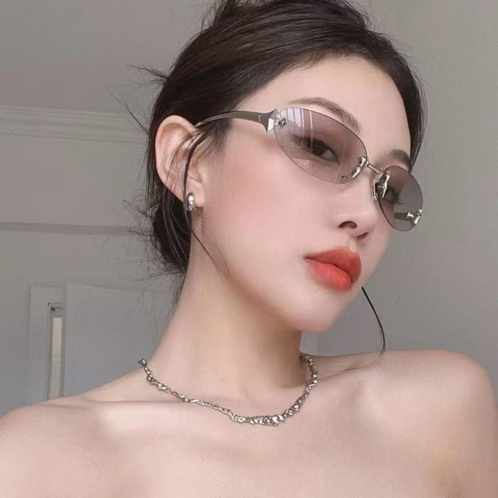 Y2K Style Frameless Sunglasses - Vintage Fashion Style Female 评论和价格