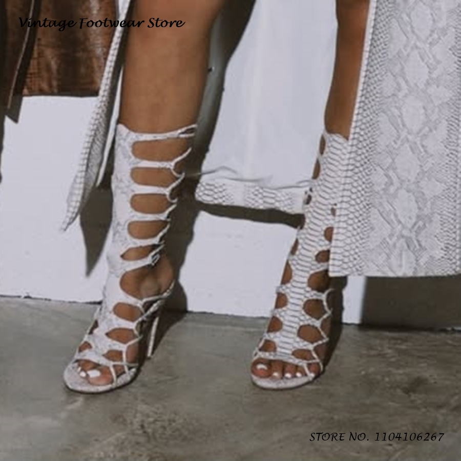 Python Pattern Cut-out Gladiat - Vintage Fashion Outfit 评论和价格