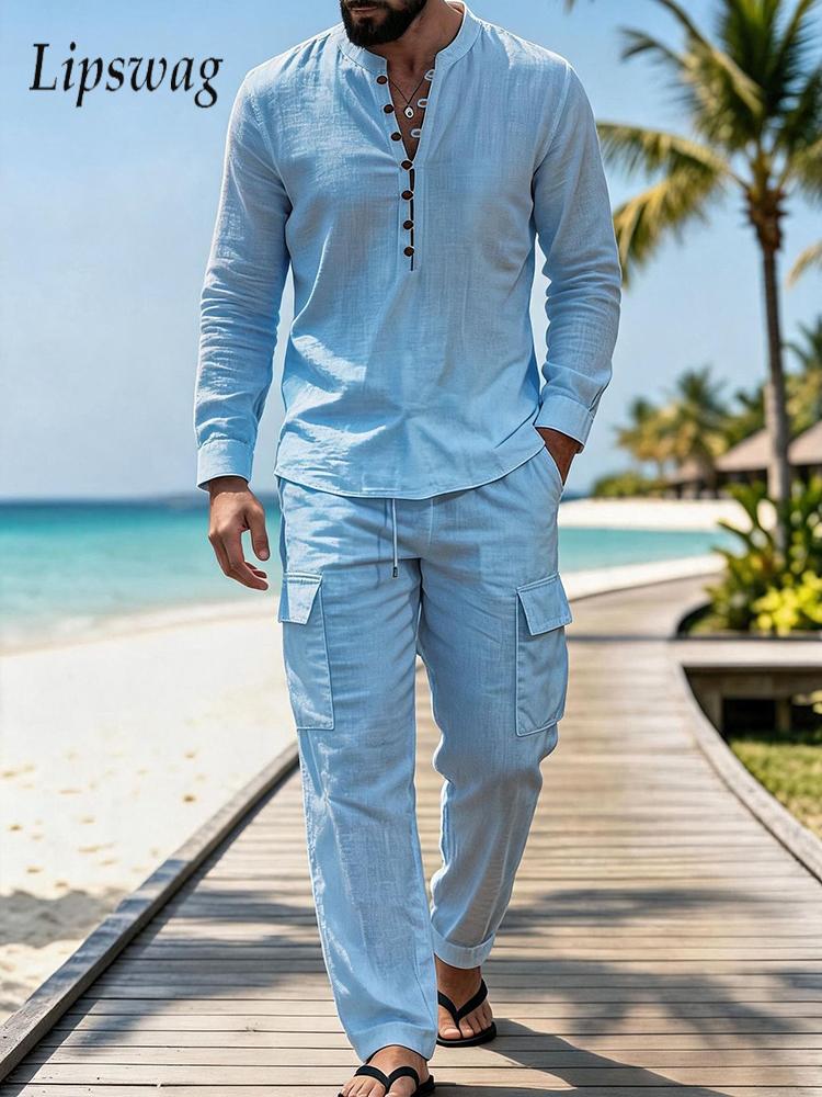 Fashionable Solid Color Two Pi - Vintage Fashion Outfits Men 评论和价格