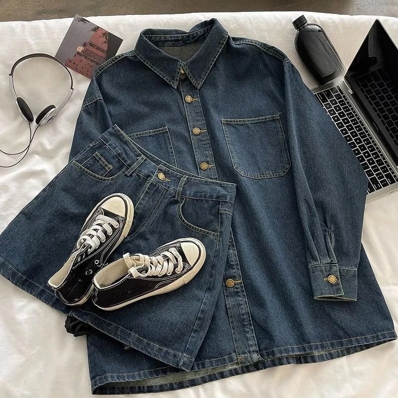 Y2K Denim Skirt Set: Vintage J - Vintage Fashion Style 评论和价格