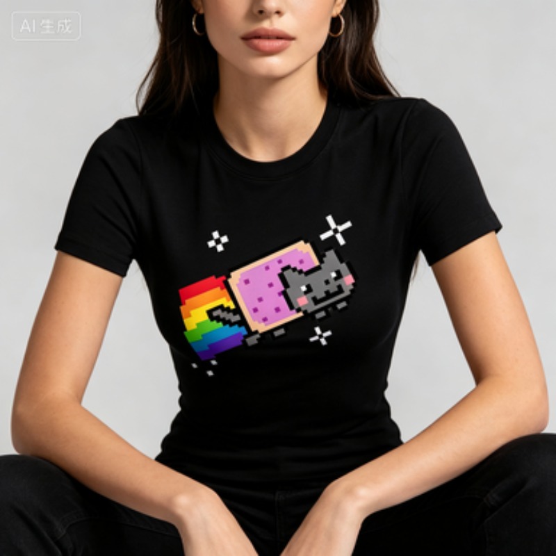 Colorful Pixel‑Style Flying Ca - Vintage Fashion Style Female 评论和价格